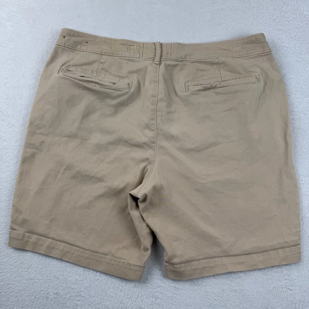 Abercrombie & Fitch Chino Shorts Mens 34 Tan Khaki Stretch Twill 7 Inch Inseam